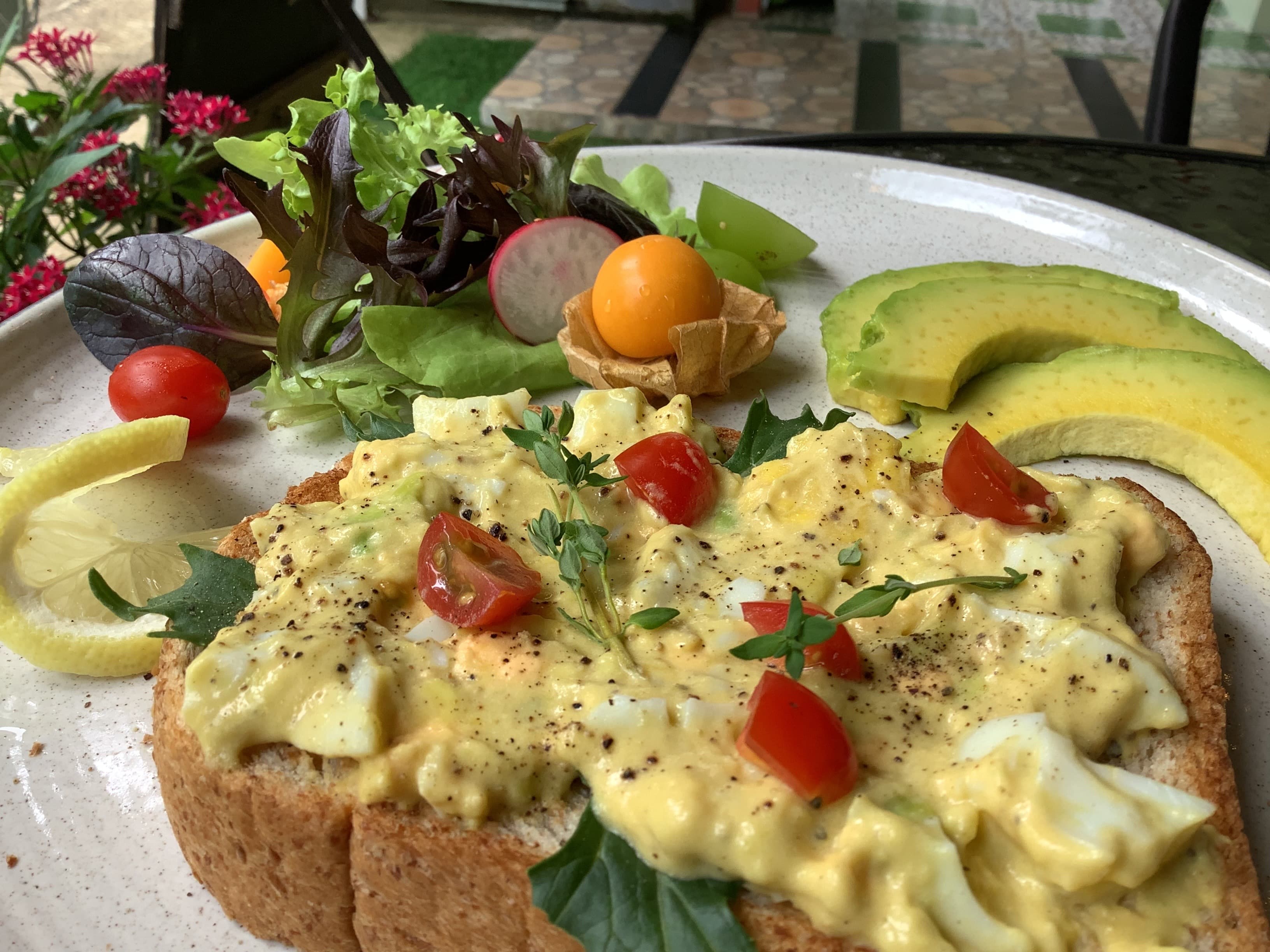 Creamy Scrambled Egg & Avocado Toast at MaeKung Cafe Krabi
