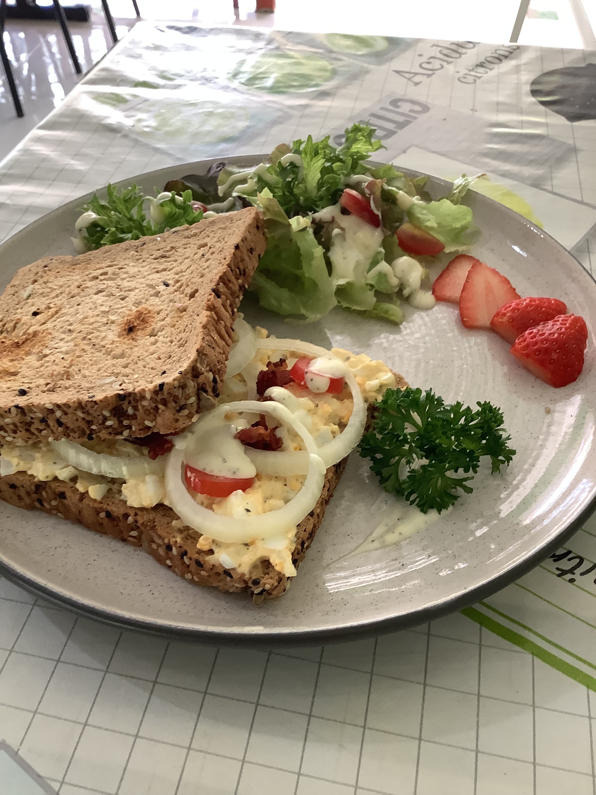 Creamy Egg Salad Sandwich at MaeKung Cafe Krabi