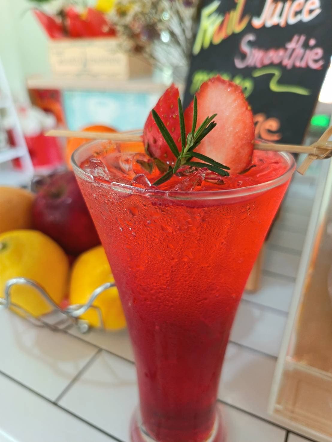 Strawberry Soda at MaeKung Cafe Krabi