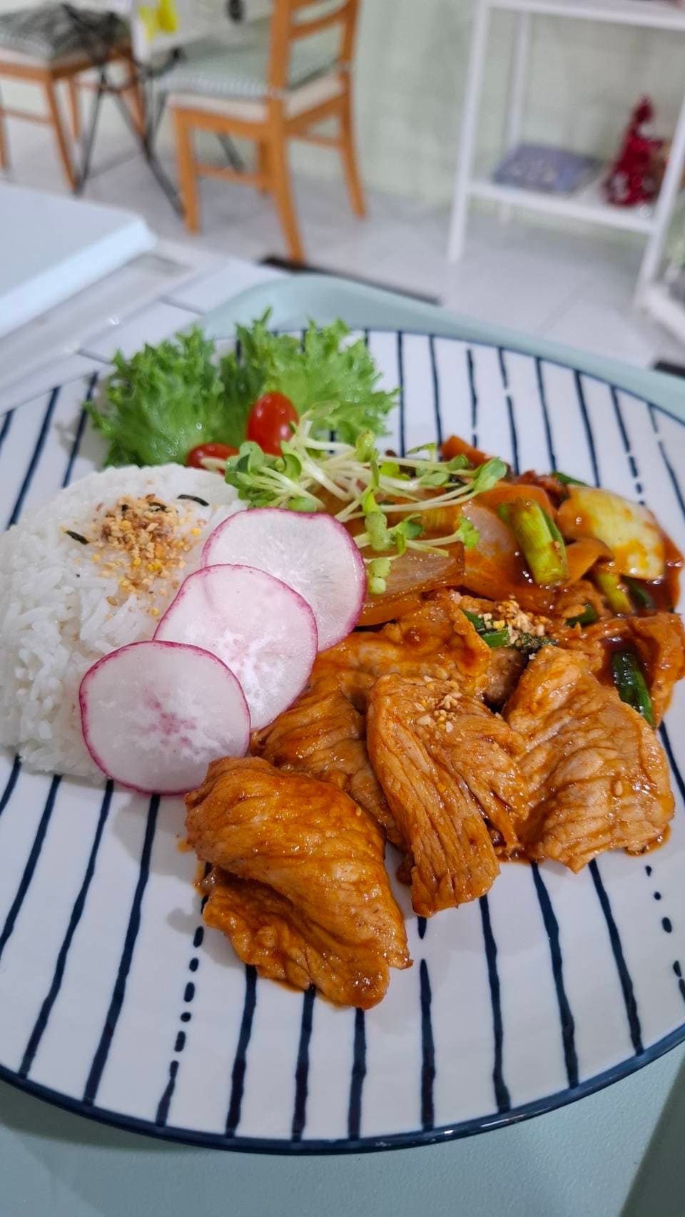 Korean Style Pork On Rice at MaeKung Cafe Krabi